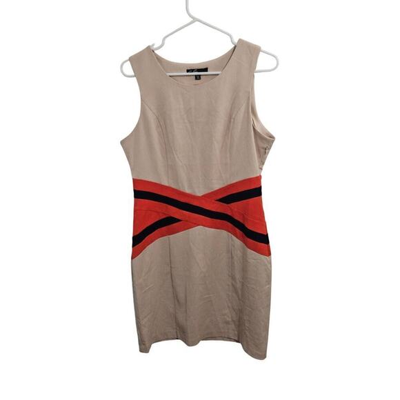 C. Luce Dresses & Skirts - C Luce Sleeveless Sheath Dress Knee Length Cream/Orange Lightweight Size Large